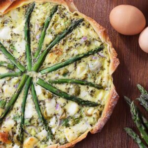 halloumi asperges olijven quiche filodeeg