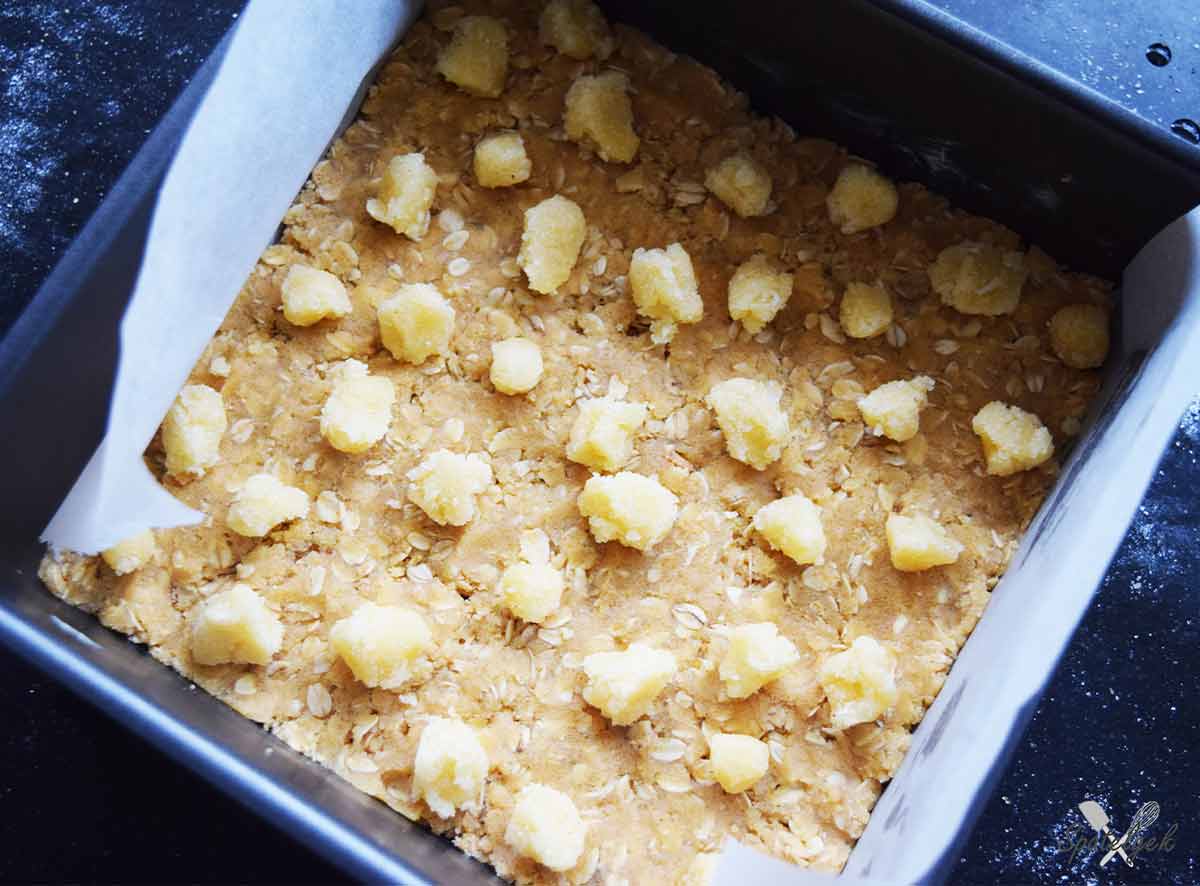 havermout amandelspijs koek plaatkoek