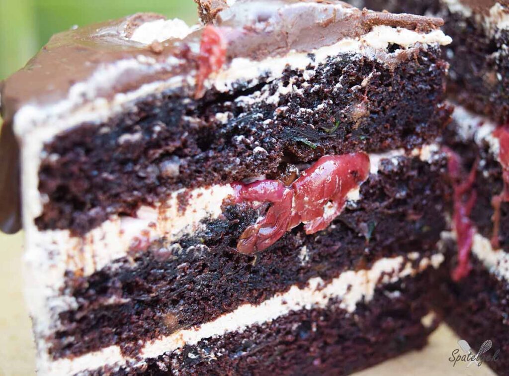 chocoladetaart biggetje modder chocolade courgette rozemarijn nutella kersen