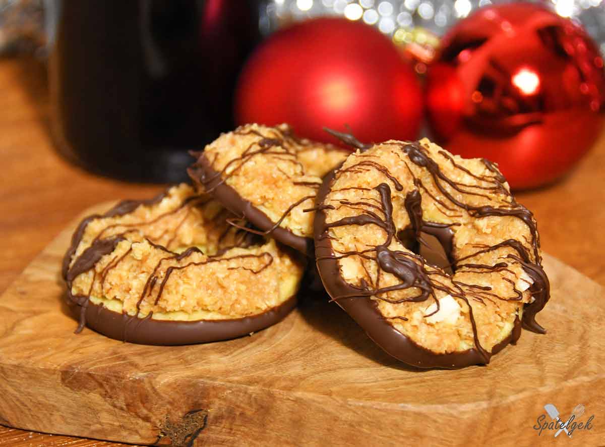kokos samoa chocolade koekjes kransjes kerst karamel