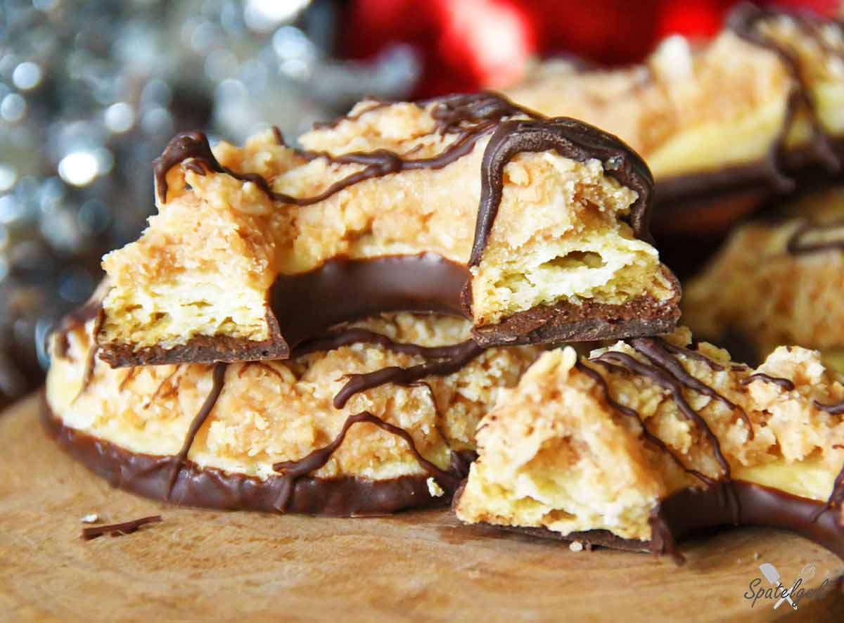 kokos samoa chocolade koekjes kransjes kerst karamel