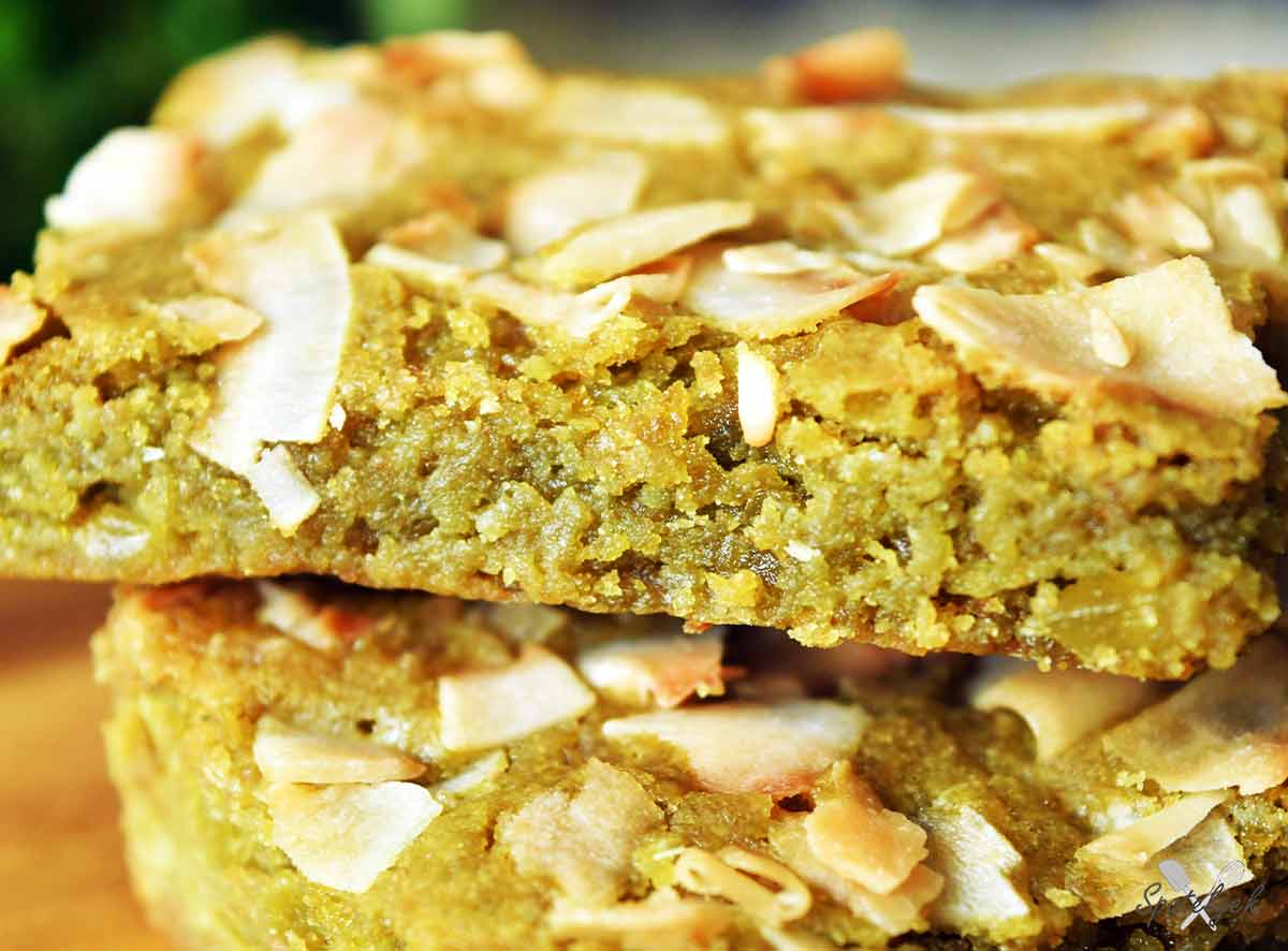 blondies pandan gember basterdsuiker kokos groen brownie