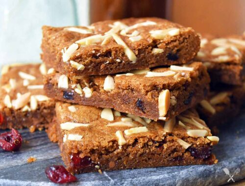 speculaas blondies bakken amandel cranberry's sinterklaas