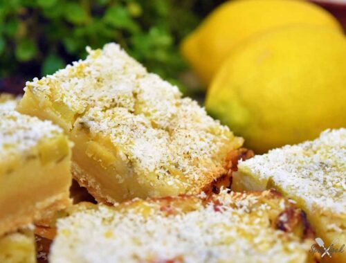 lemon bars kokos rabarber curd bakken zoet zuur rasp moestuin
